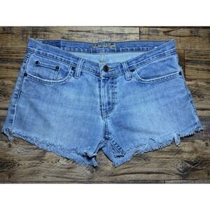 Sz 8 American Eagle Low Rise Light Wash Womens Stretch Skinny Blue Jean Shorts
